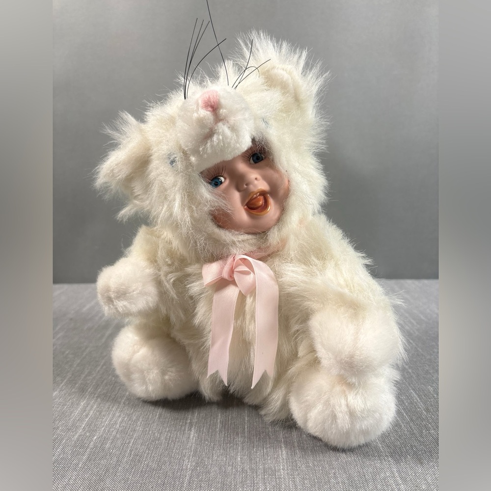Vintage Show Stoppers Porcelain Faced Fluffy in Easter Bunny Costume